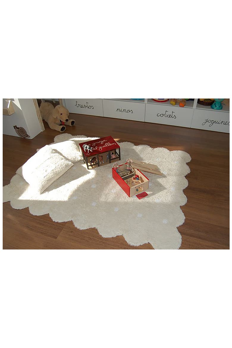 Biscuit Polka Dot Washable Cotton Blend Rug, Alternate, color, BEIGE