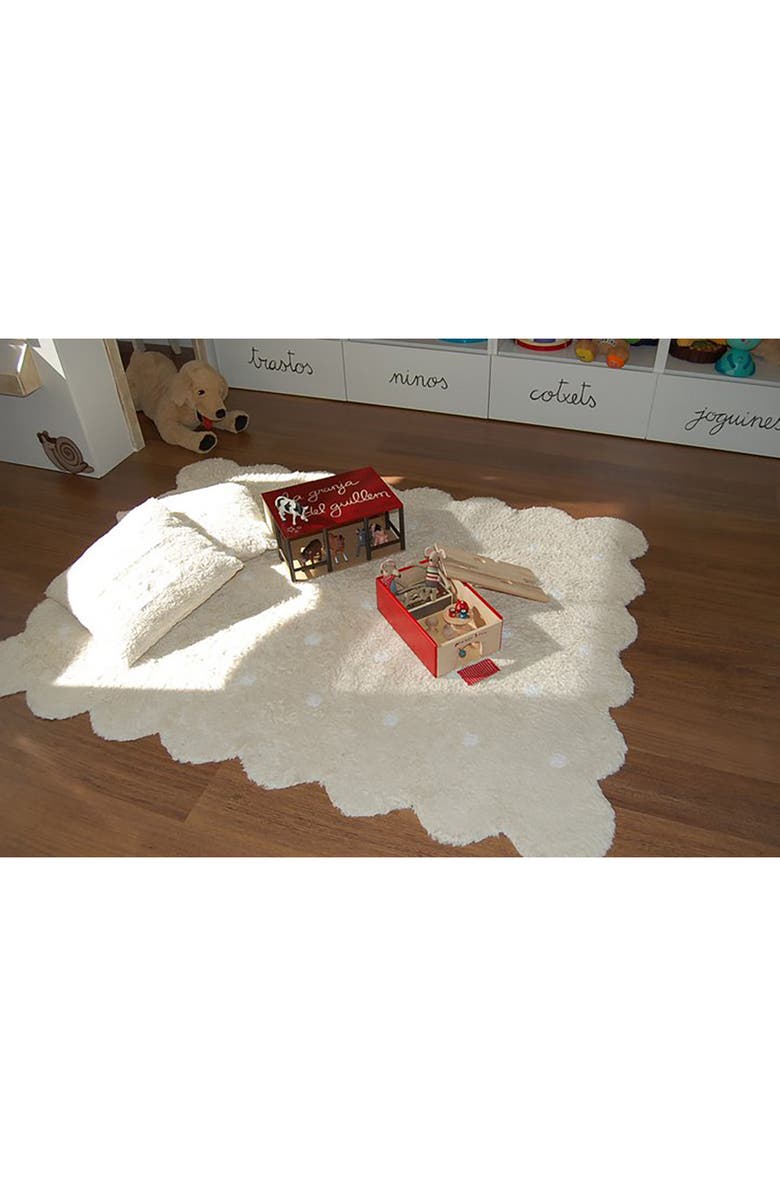 Lorena Canals Biscuit Polka Dot Washable Cotton Blend Rug, Alternate, color, Beige