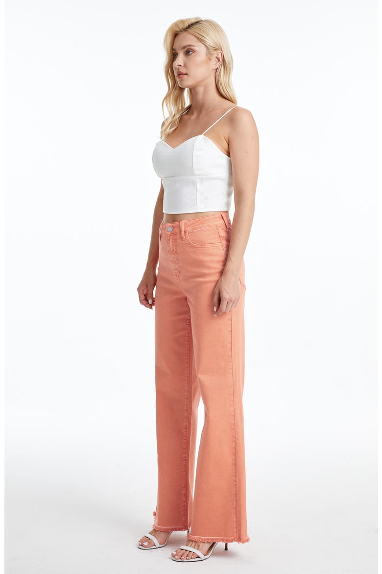 High Waist Wide Leg Jeans, Alternate, color, CORAL