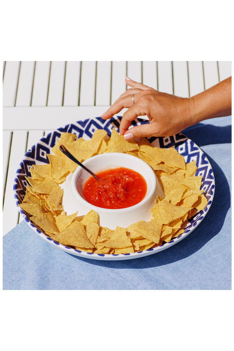 Santorini Chips & Dip Serving Dish, Alternate, color, BLUE