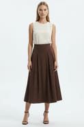 Exquise Nayaine Pleated Elasticated Back Midi Skirt
