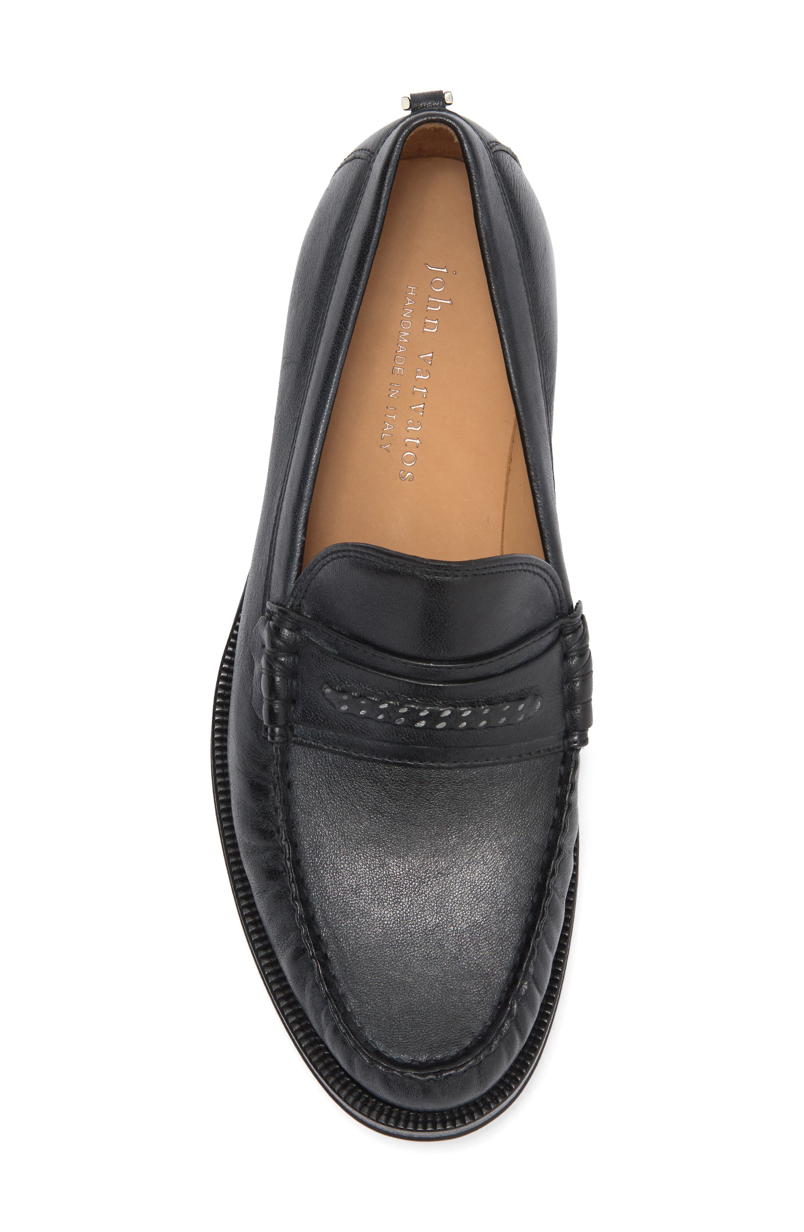 John Varvatos Hawthorne Chain Bit Loafer, Alternate, color, Black