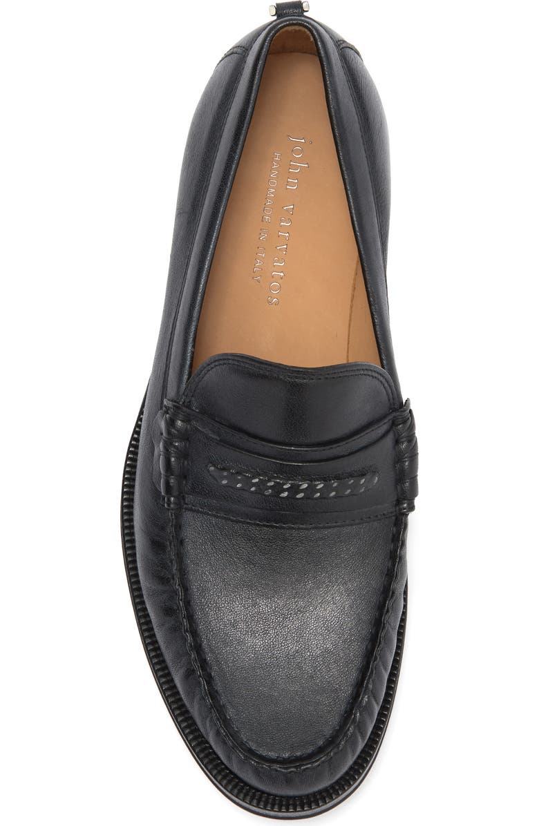John Varvatos Hawthorne Chain Bit Loafer, Alternate, color, Black
