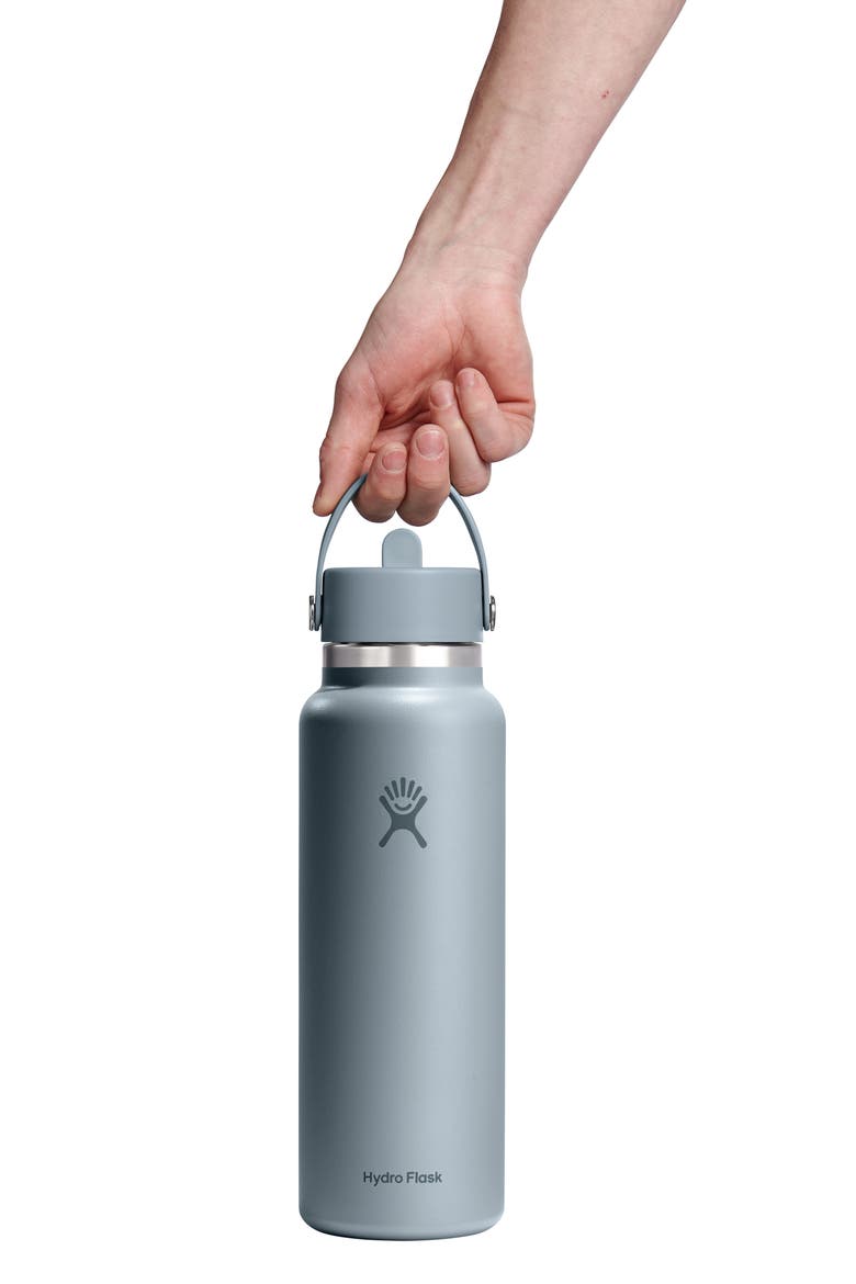 40-Ounce Wide Mouth Flex Straw Cap Bottle, Alternate, color, SHALE GRAY