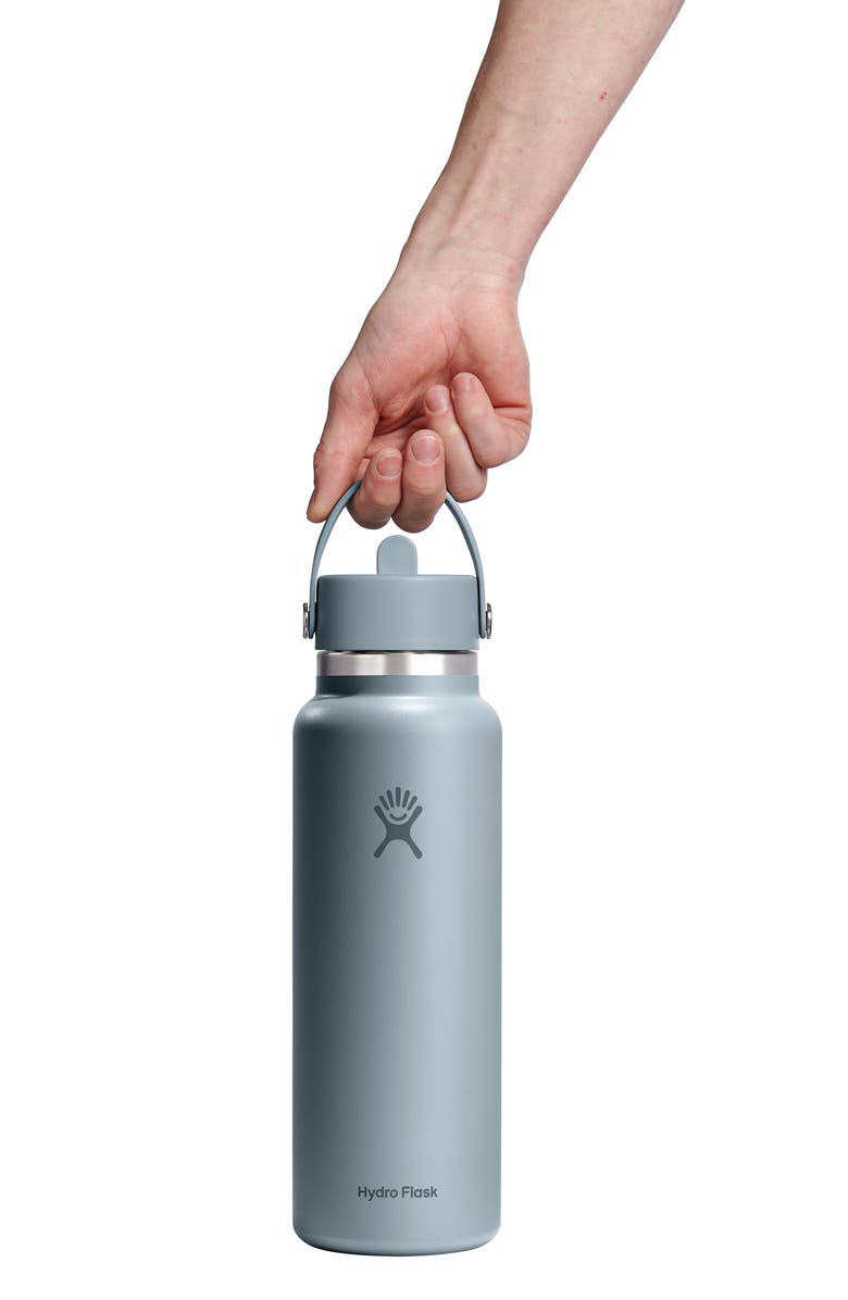 Hydro Flask 40-Ounce Wide Mouth Flex Straw Cap Bottle, Alternate, color, Shale Gray