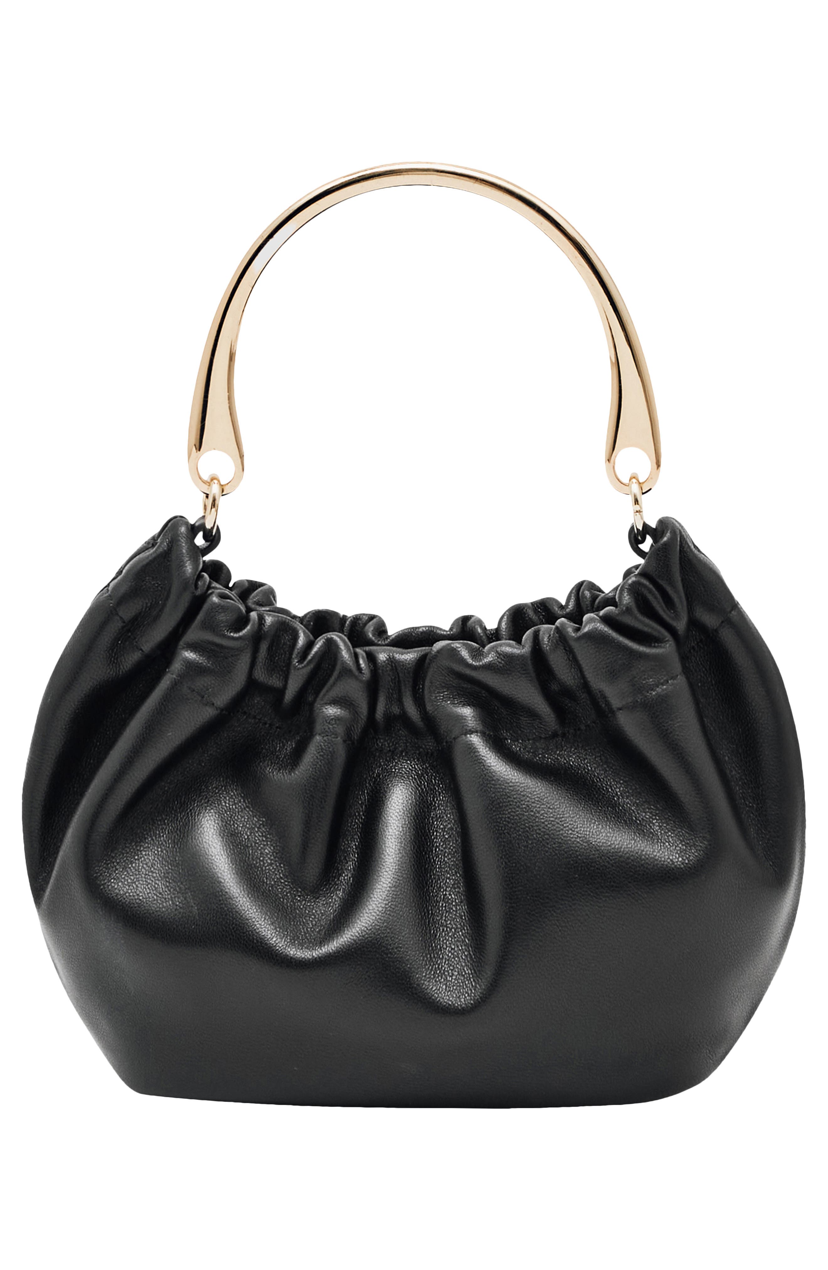 Reiss Millie Leather Top Handle Bag, Alternate, color, Black