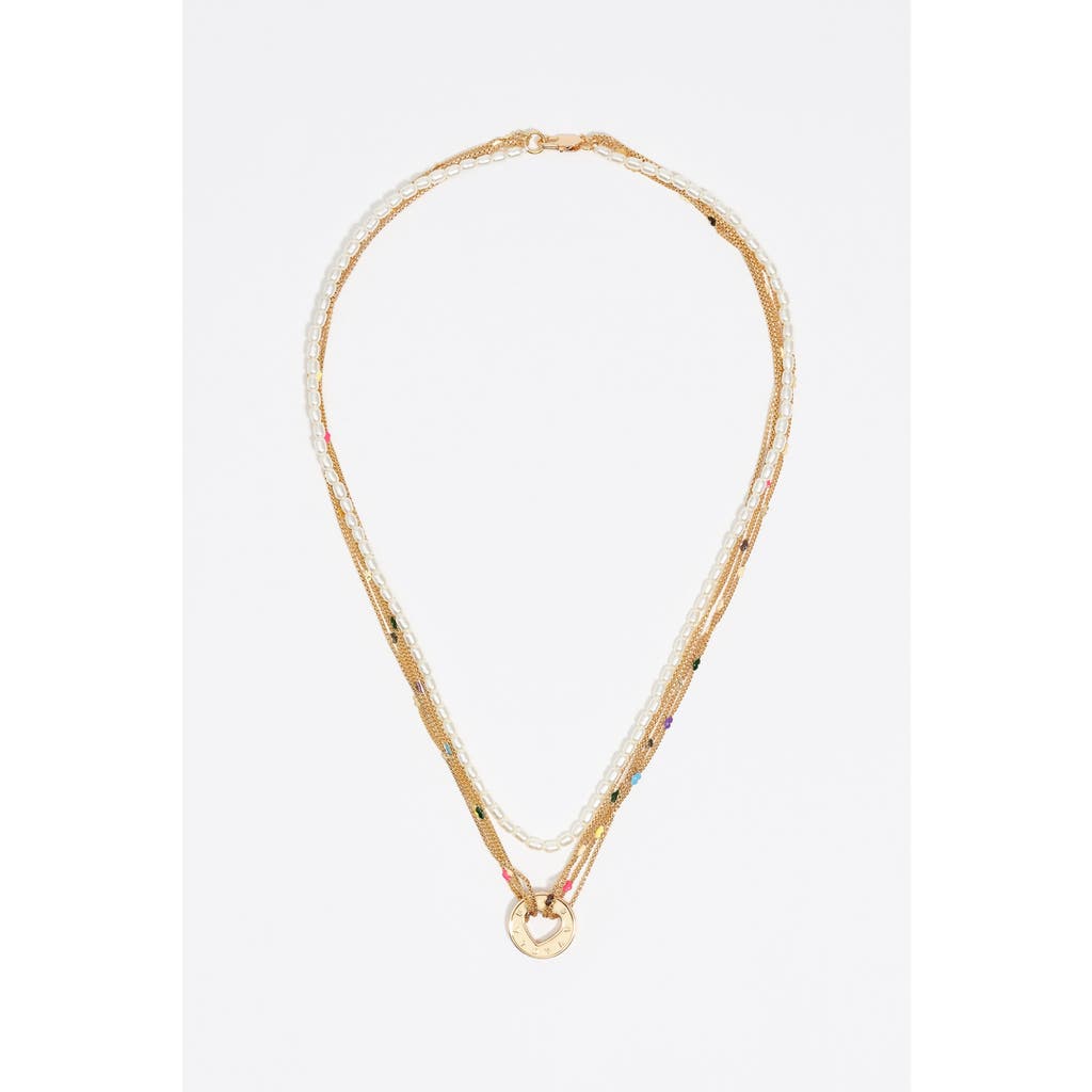 Bimba Y Lola Multi-chain Necklace With Logo In Gold