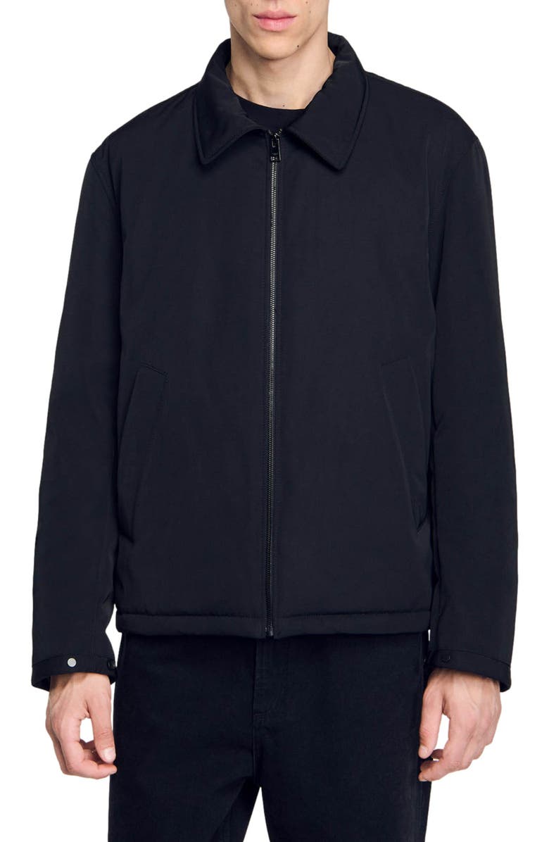 SANDRO Quilted zip jacket, Main, color, 