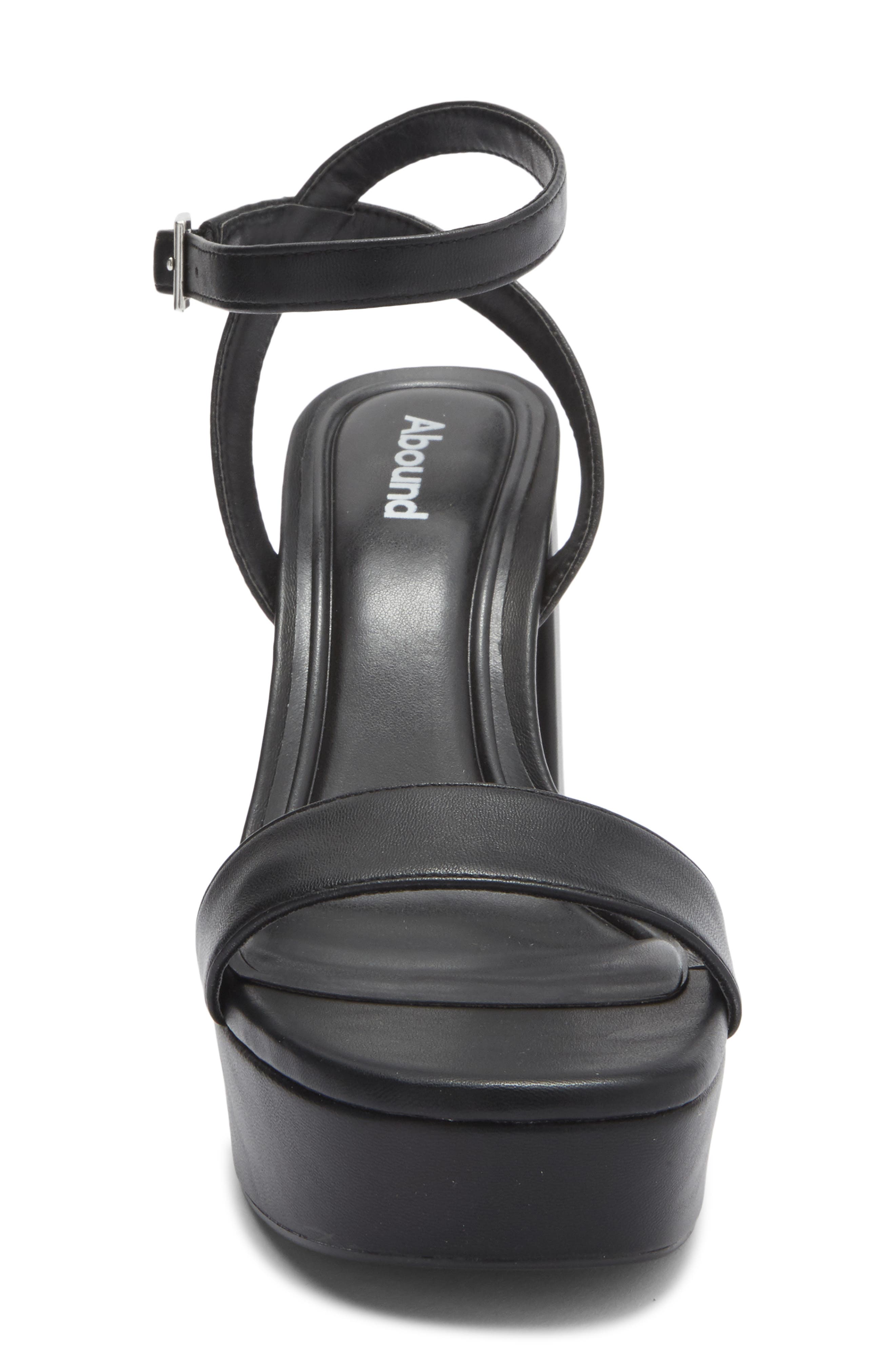 Abound Monica Block Heel Platform Sandal, Alternate, color, Black Smooth