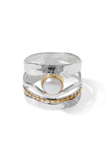 Cultured Pearl Silver Plate Ring