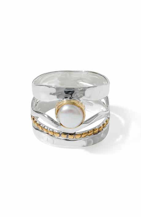 Cultured Pearl Silver Plate Ring
