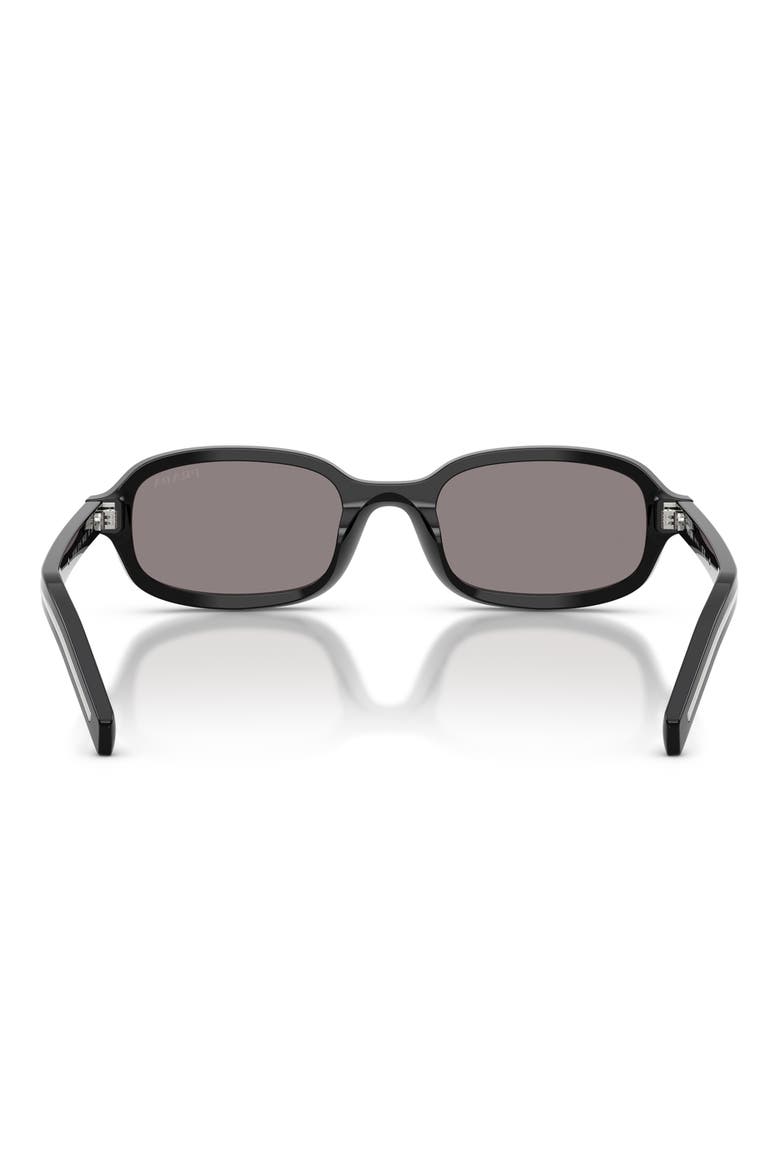 52mm Oval Sunglasses, Alternate, color, BLACK / GREY