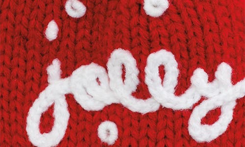 Mud Pie Jolly Holiday Embroidered Hat In Red