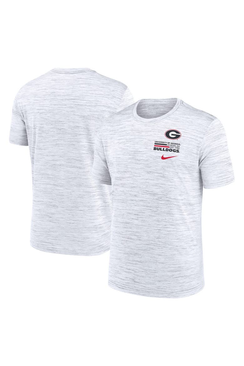 Men's Nike White Georgia Bulldogs Velocity Stacked Performance T-Shirt, Alternate, color, White