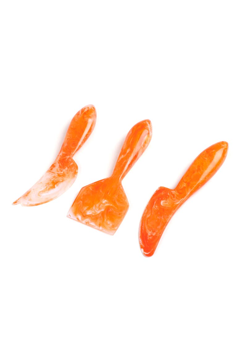 Set of 3 Resin Cheese Knives, Main, color, ORANGE