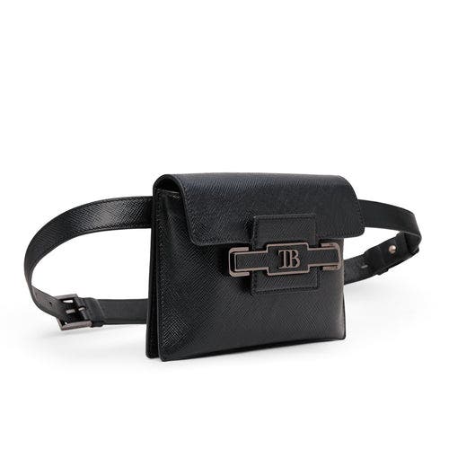 Tiannia Barnes Diamond Belt Bag In Black