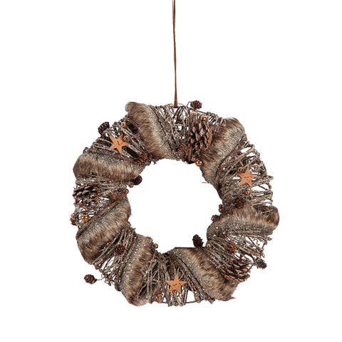 Large Fur Trim Wreath