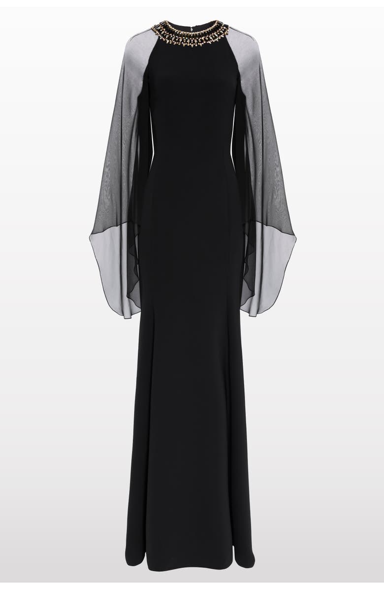 Jenny Packham Charma Maxi Dress, Main, color, Liquorice