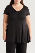 24seven Comfort Apparel V-Neck Jersey Swing Top