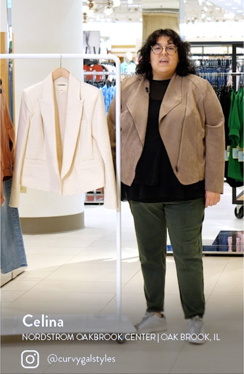 Brooke Double Breasted Crop Cotton Blend Blazer, sales video thumbnail