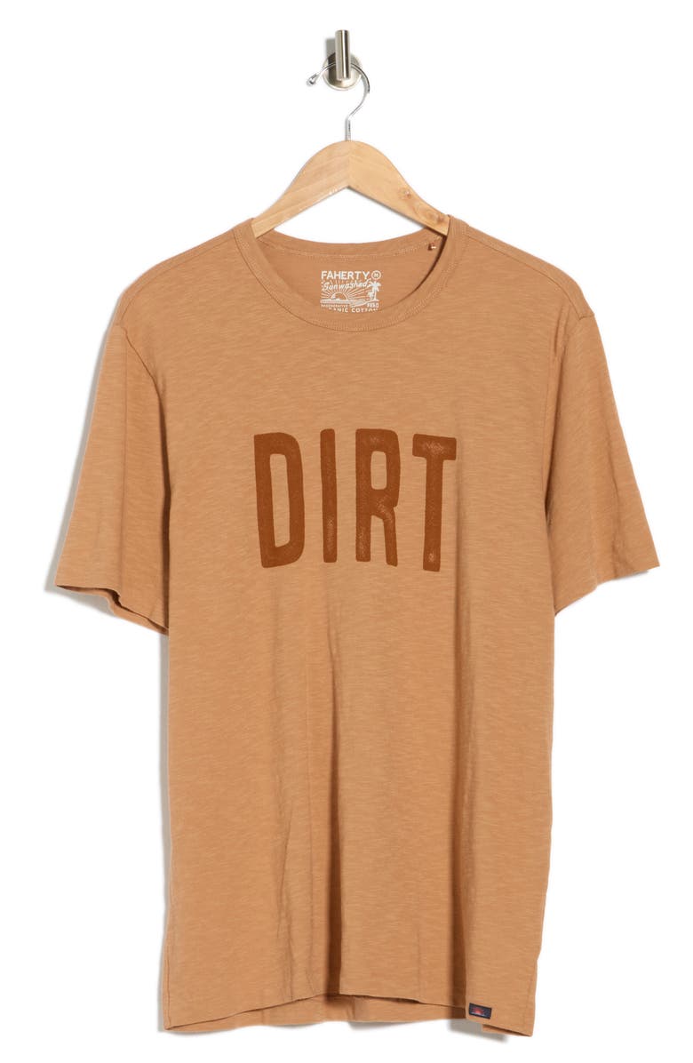 Faherty Dirt Sunwashed Organic Cotton Graphic T-Shirt, Main, color, Bronze