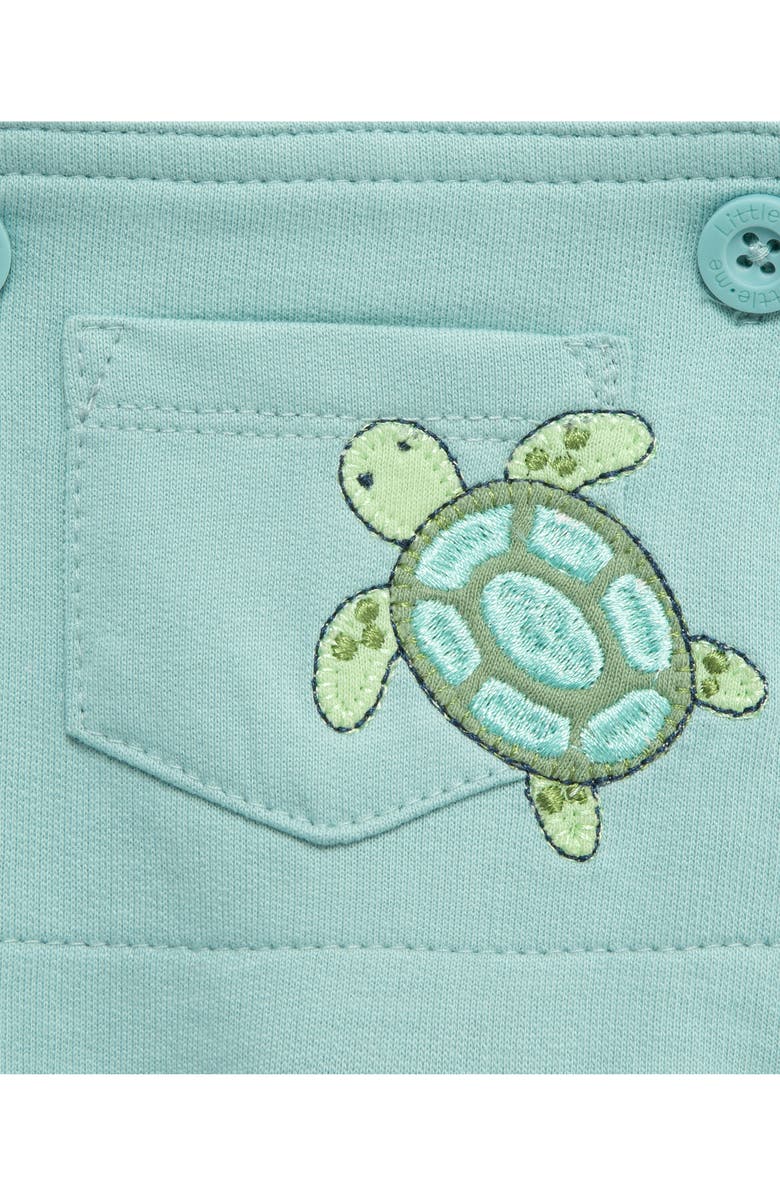 Little Me Turtles Cotton T-Shirt & Overalls Set, Alternate, color, Green