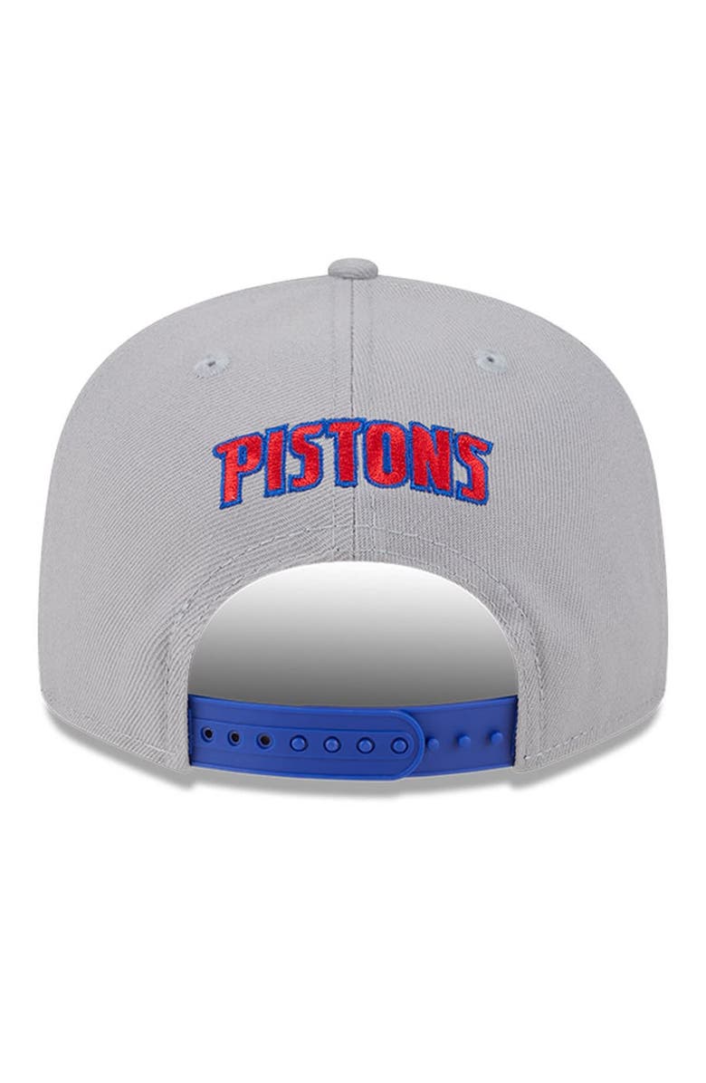 New Era Men's New Era Gray Detroit Pistons Chenille Band 9FIFTY Snapback Hat, Alternate, color, 