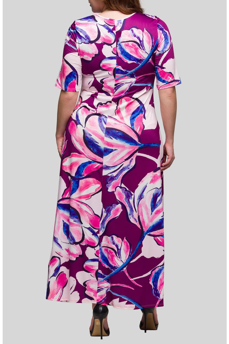 Floral A-Line Maxi Dress, Alternate, color, PINK MULTI
