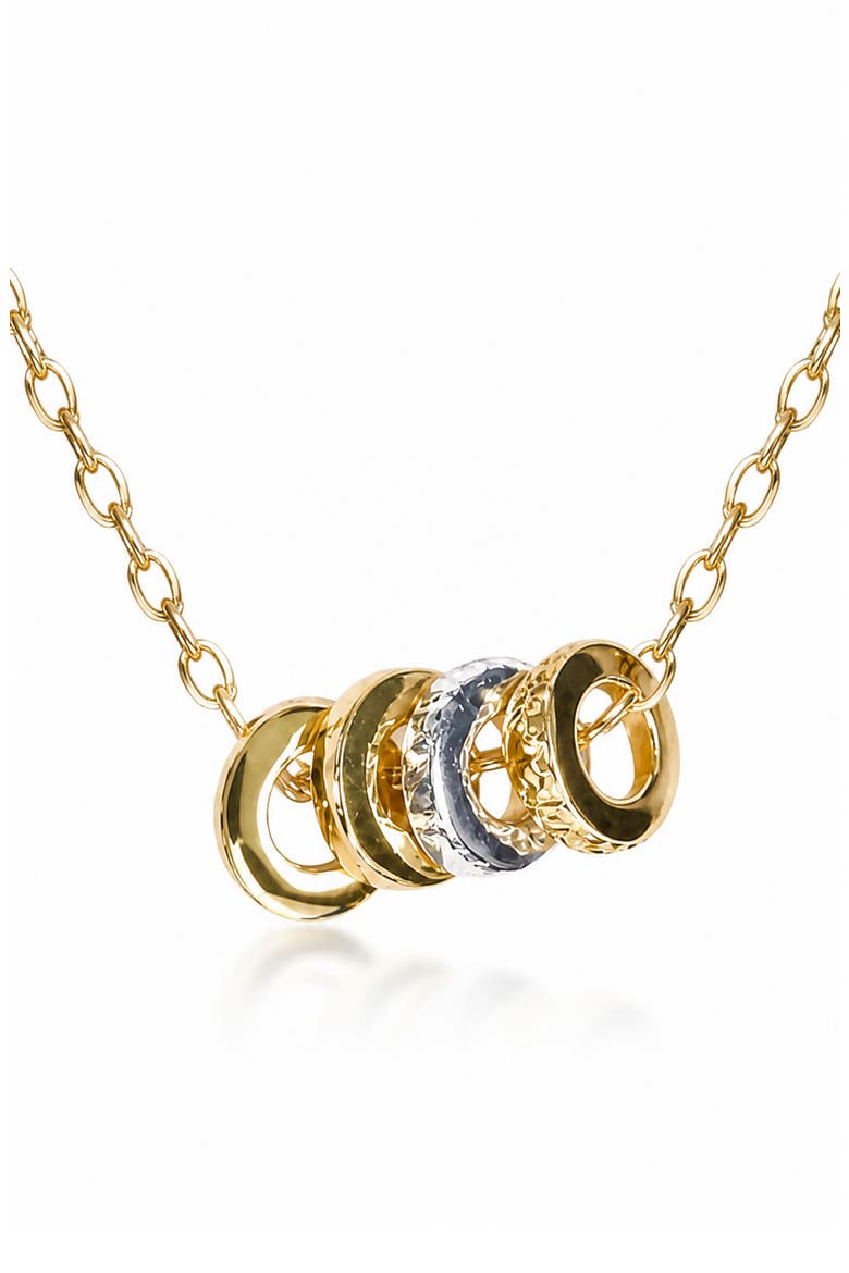 Two-Tone Coin Edge Pendant Necklace, Main, color, GOLD/ SILVER
