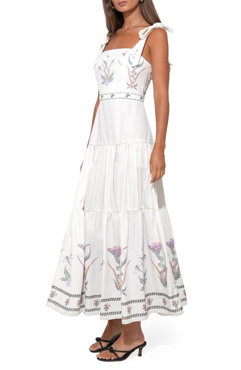 Adelyn Rae Olivi Placemat Embroidered Midi Dress, Alternate, color, White