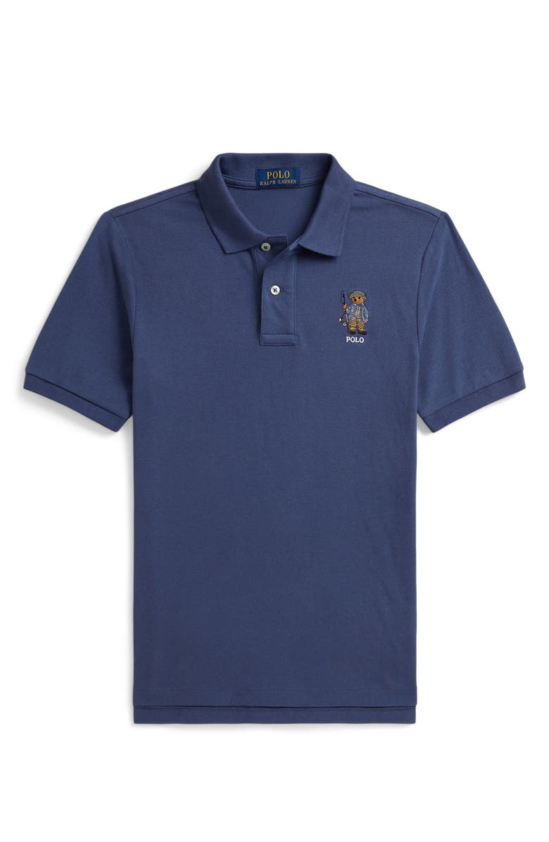 Polo Ralph Lauren Kids' Embroidered Polo Bear Cotton Piqué Polo, Main, color, Old Royal