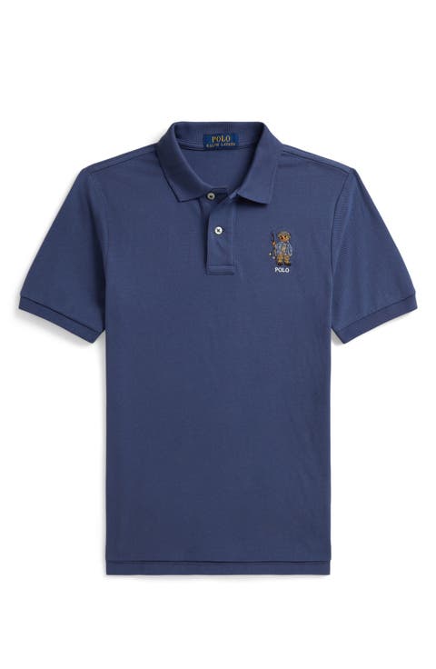 Kids' Embroidered Polo Bear Cotton Piqué Polo (Big Kid)