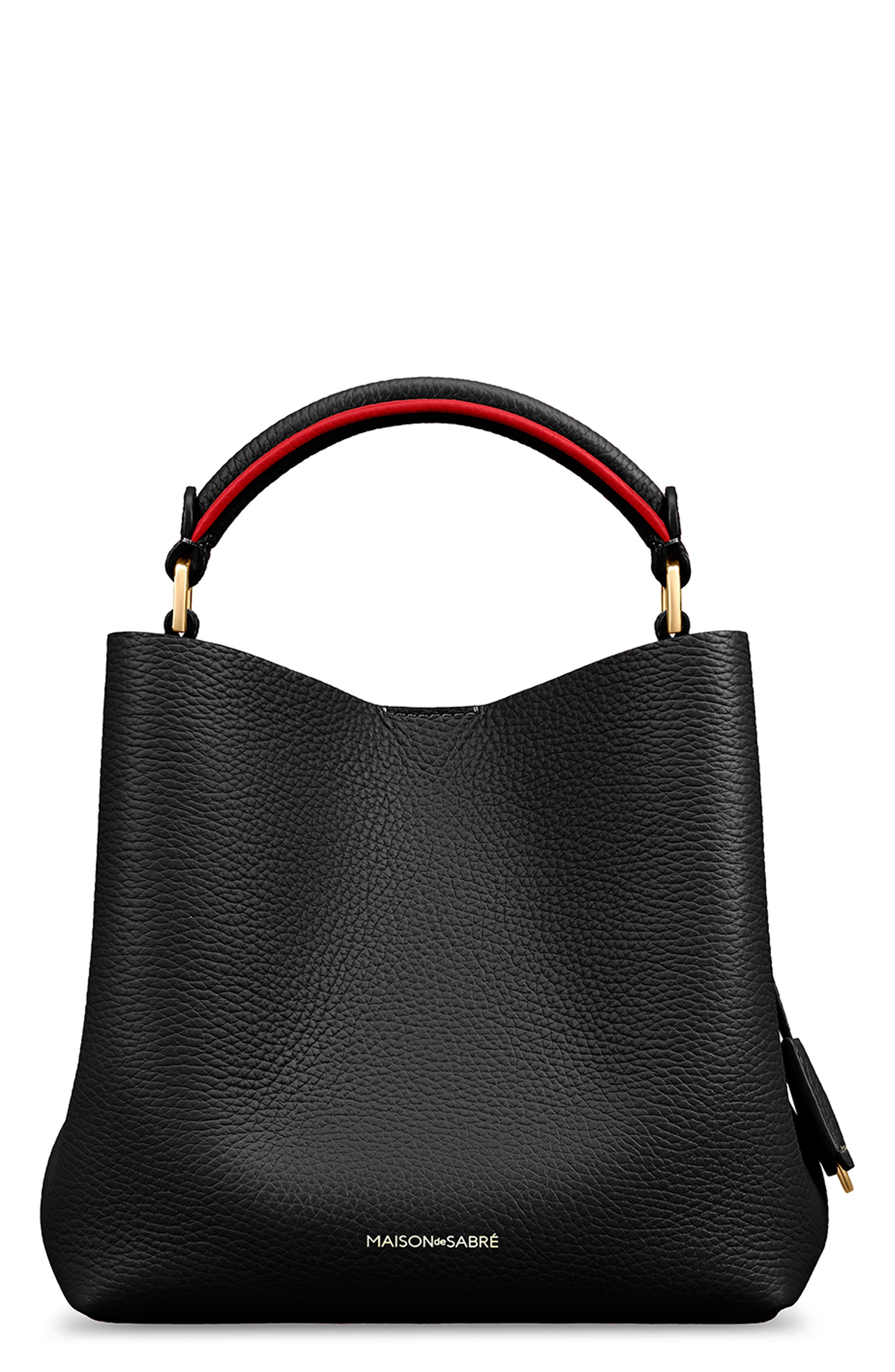 MAISON de SABRÉ The Mini Bucket Bag, Main, color, Rouge Noir