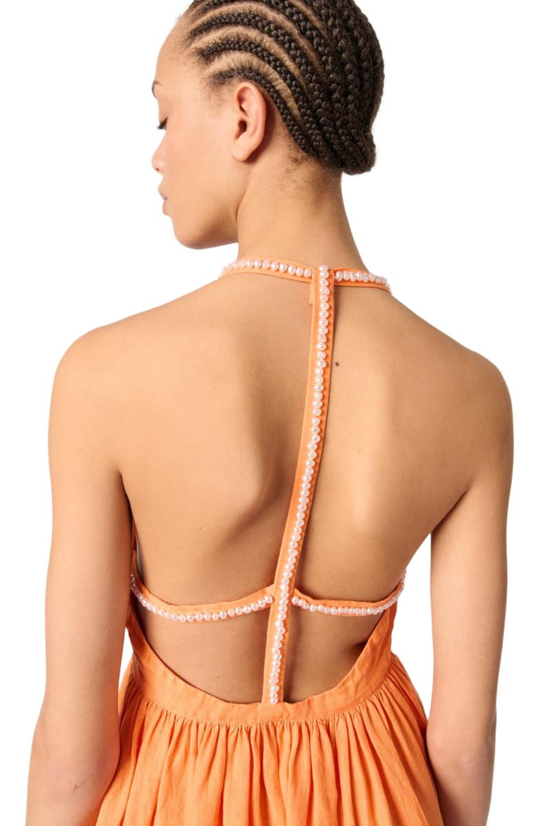 maje Short linen dress, Alternate, color, 