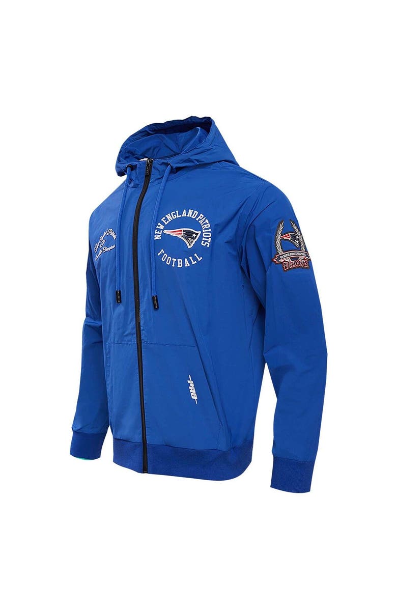 PRO STANDARD Men's Pro Standard Royal New England Patriots Hybrid Woven Full-Zip Hoodie, Alternate, color, 