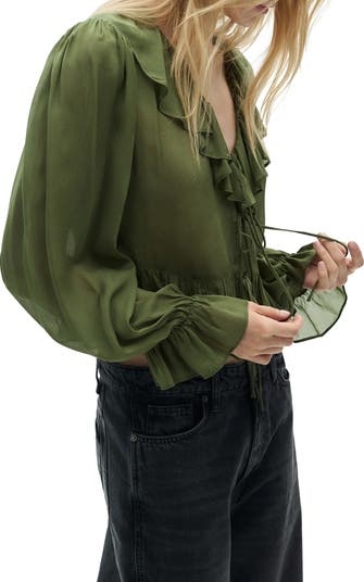 Ruffle Long Sleeve Top