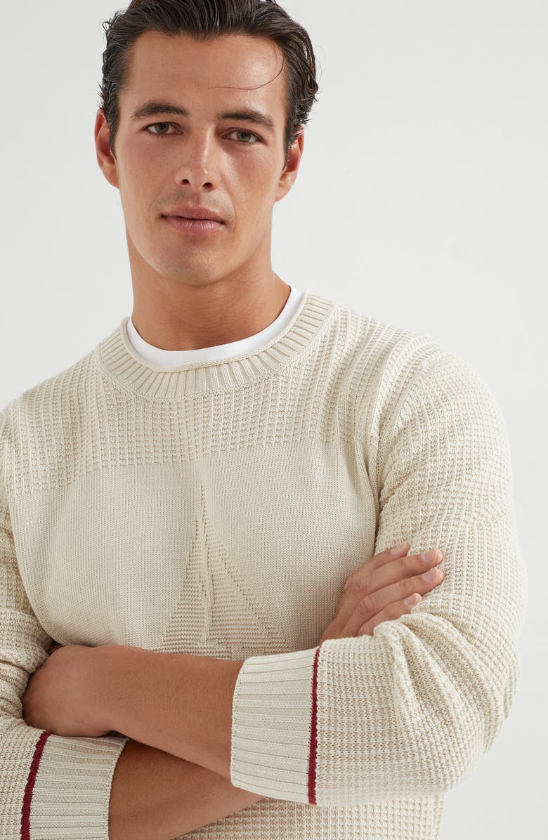 Brunello Cucinelli Waffle stitch sweater, Alternate, color, 