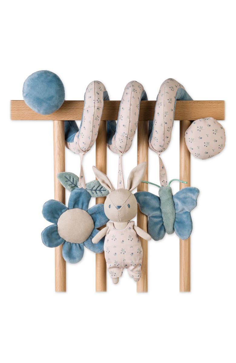 Saro Bunnies Multi-Activity Spiral Rattle, Main, color, Dusty Blue