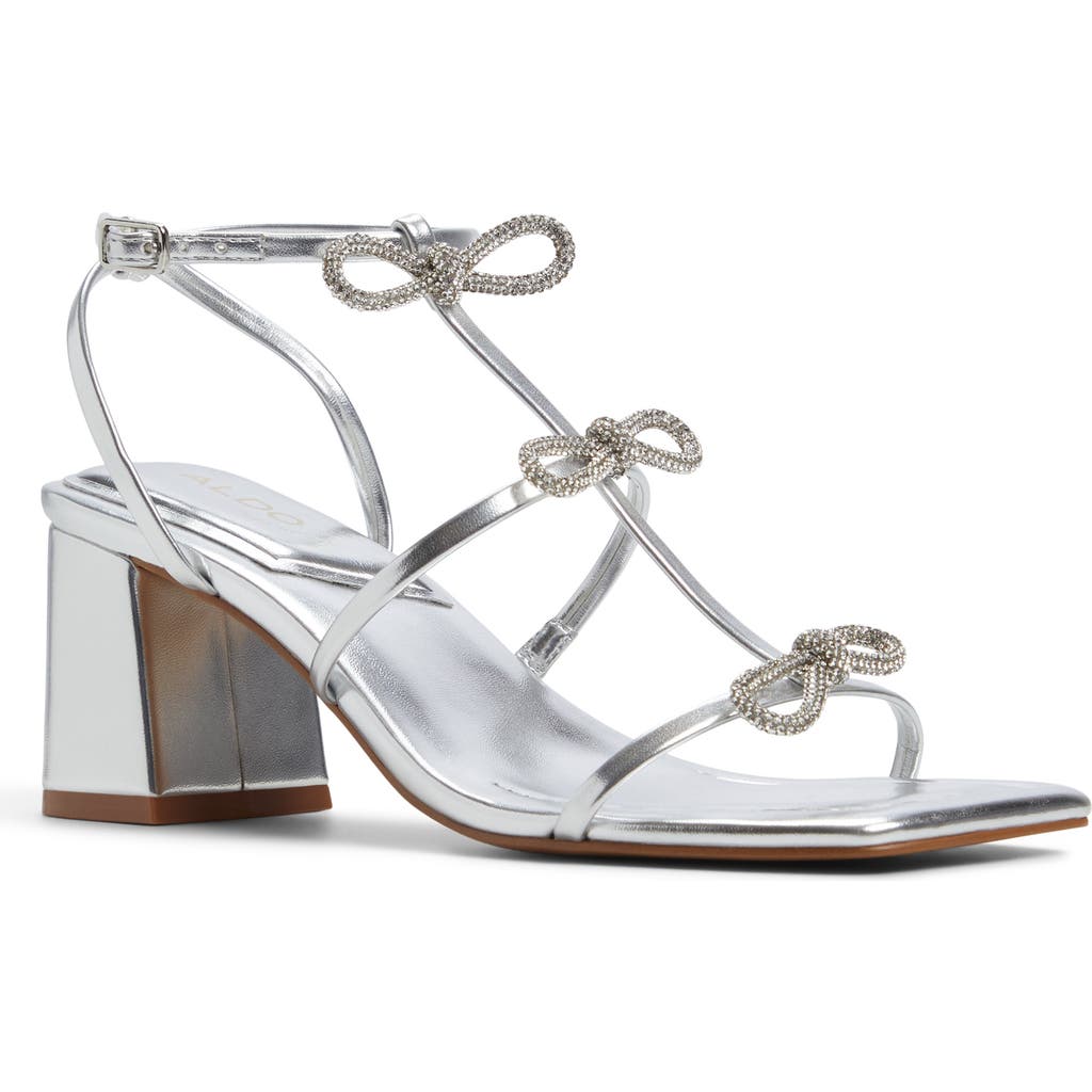 Shop Aldo Kaeli Ankle Strap Sandal In Silver