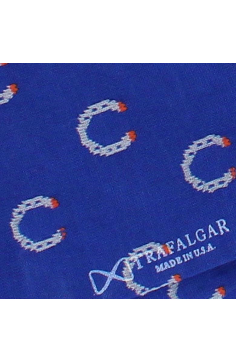 Trafalgar Lucky Horseshoe Mid-Calf Pima Cotton Dress Novelty Sock, Alternate, color, Royal Blue