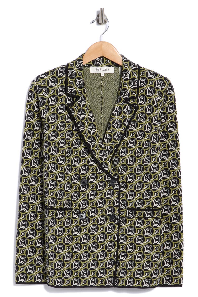 Dion Double Breasted Jacket, Main, color, TILE GREEN MULTI