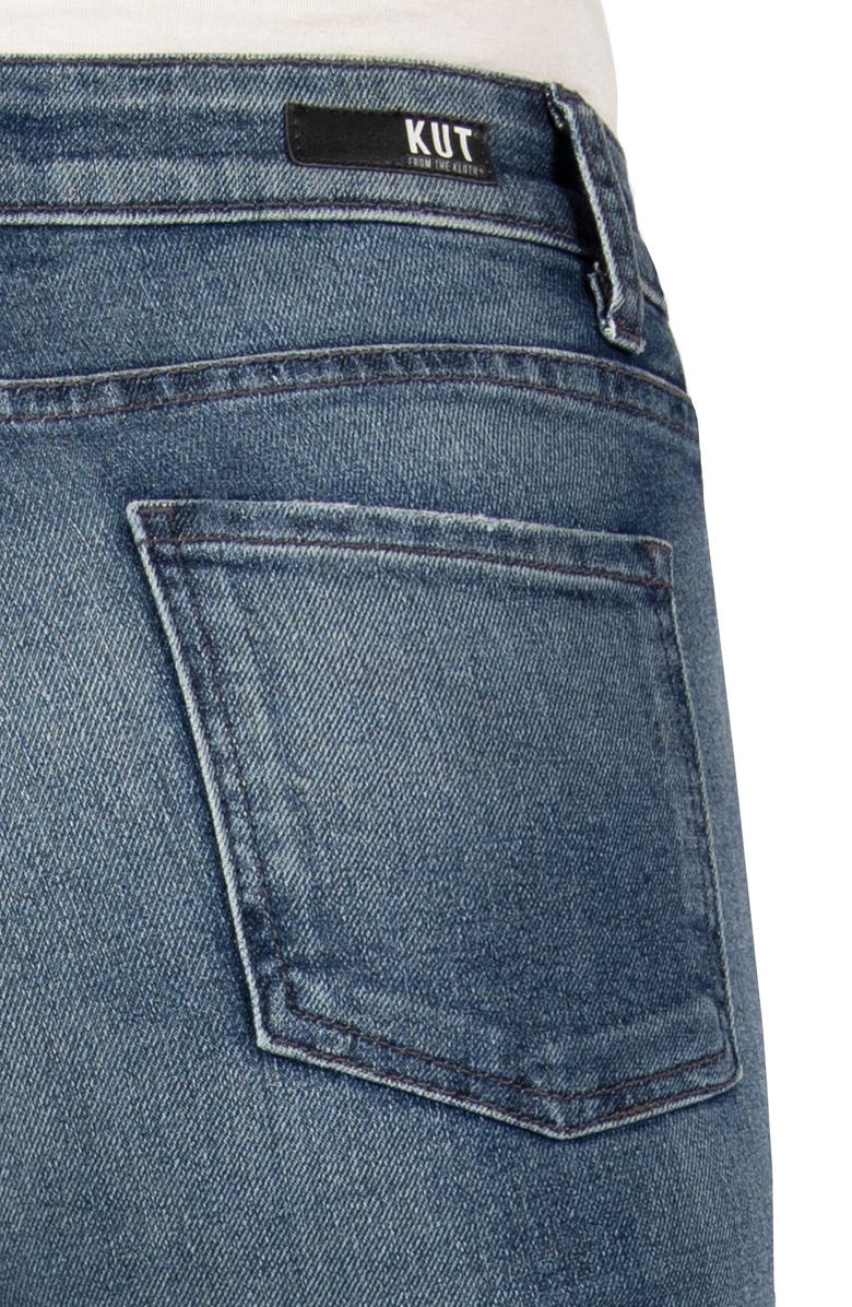 SWAT FAME KUT from the Kloth Chrissie High Waist Raw Hem Slim Straight Leg Jeans, Alternate, color,