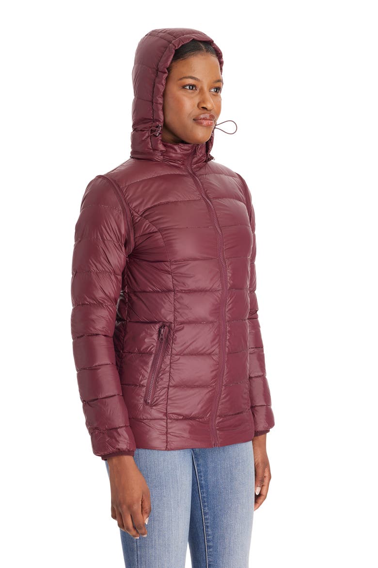 Lola 5-in-1 Down Maternity Jacket, Alternate, color, BURGUNDY