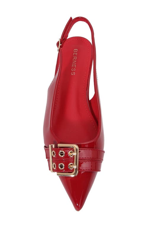 Berness Buckle Slingback Pointed Toe Flat In Red