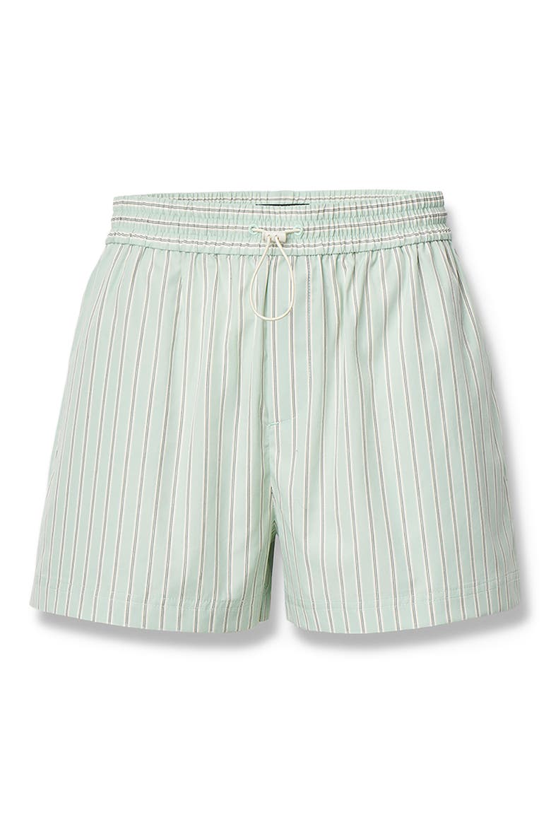 Marvin Stripe Cotton Drawstring Shorts, Alternate, color, GREEN STRIPE