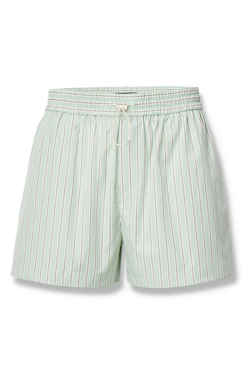 rag & bone Marvin Stripe Cotton Drawstring Shorts, Alternate, color, Green Stripe
