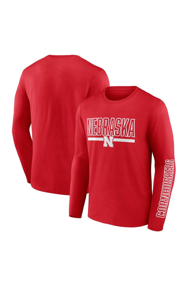 PROFILE Men's Profile Scarlet Nebraska Huskers Big & Tall Two-Hit Graphic Long Sleeve T-Shirt, Alternate, color, 