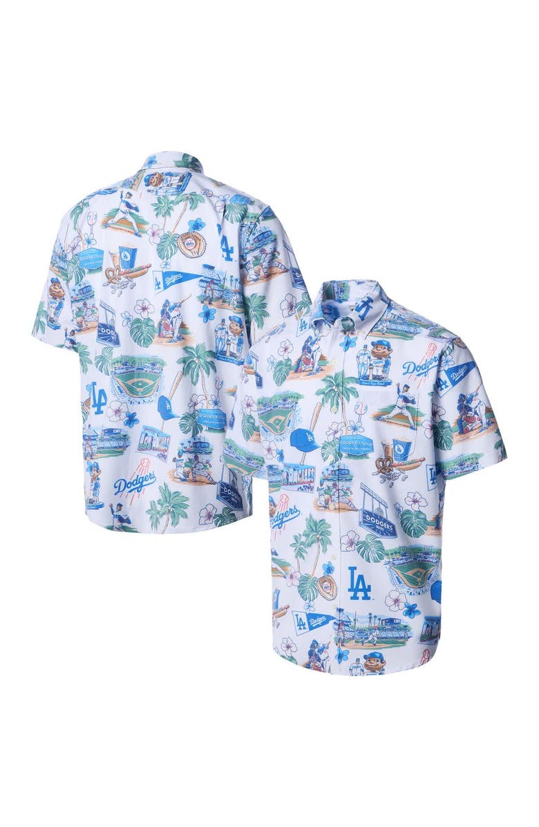 Reyn Spooner Men's Reyn Spooner  White Los Angeles Dodgers Scenic Tri-Blend Button-Down Shirt, Main, color, White