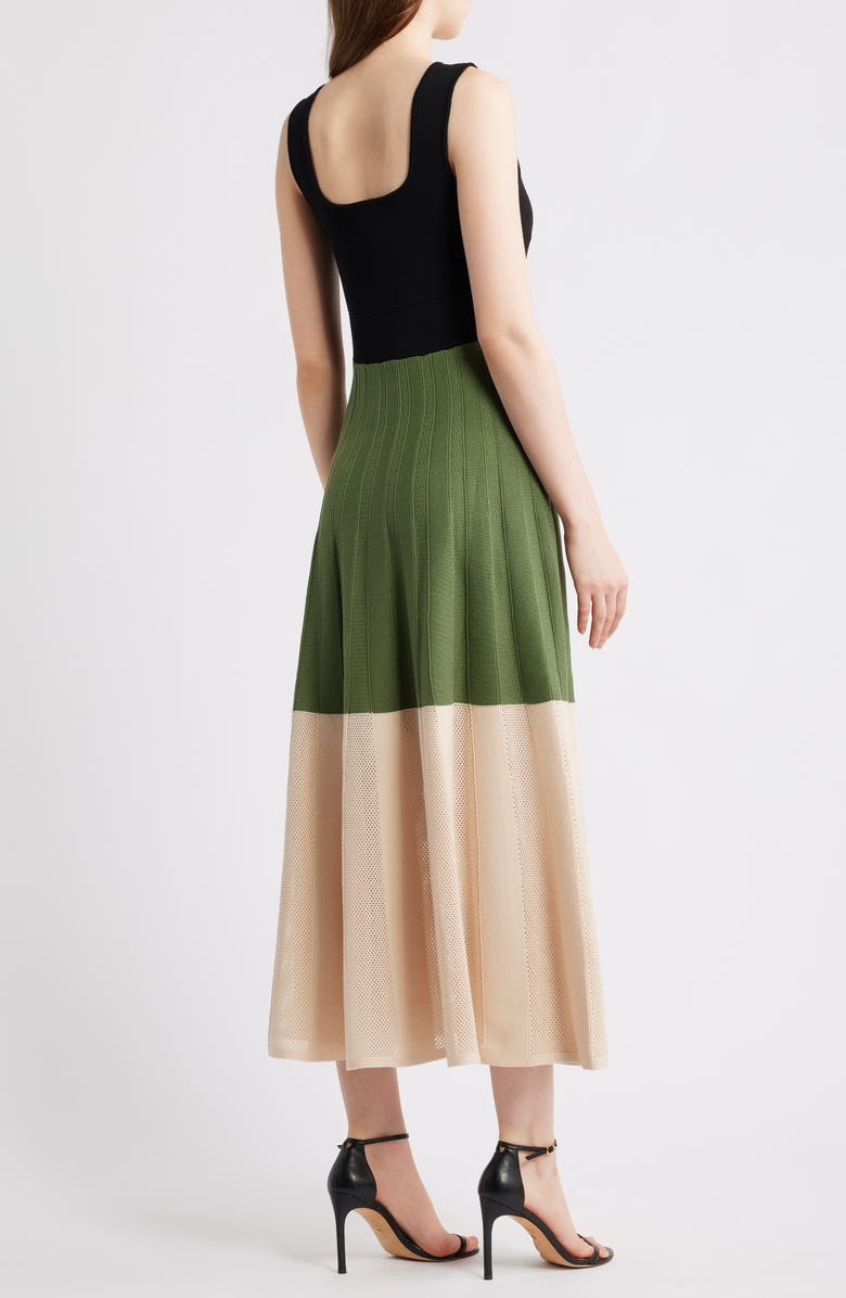 Vince Camuto Colorblock Knit Midi Dress, Alternate, color, Green Mult