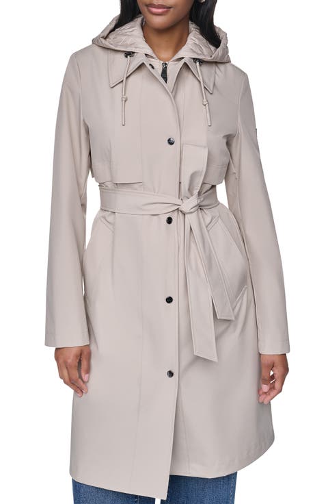 Softshell Quilted Bib Hooded Water Resistant Trench Coat